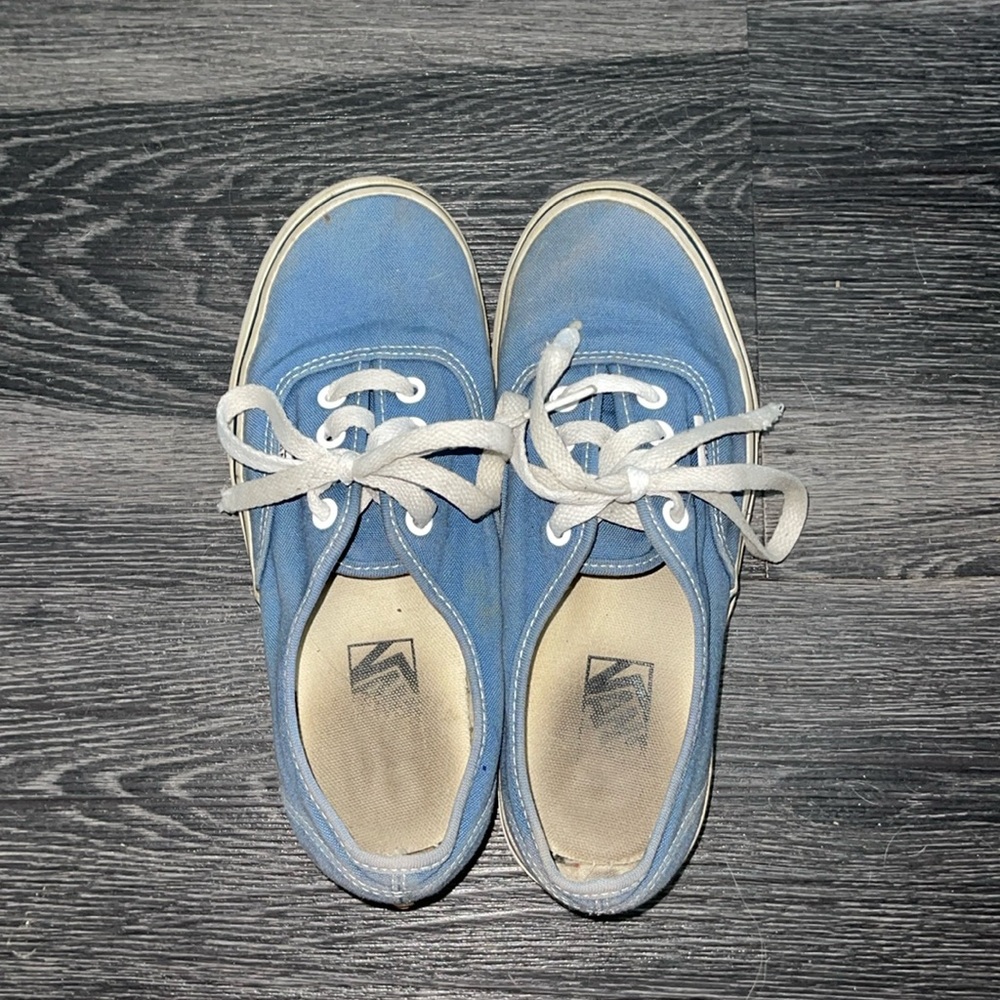Navy blue vans, worn, women 6.5 , men 5